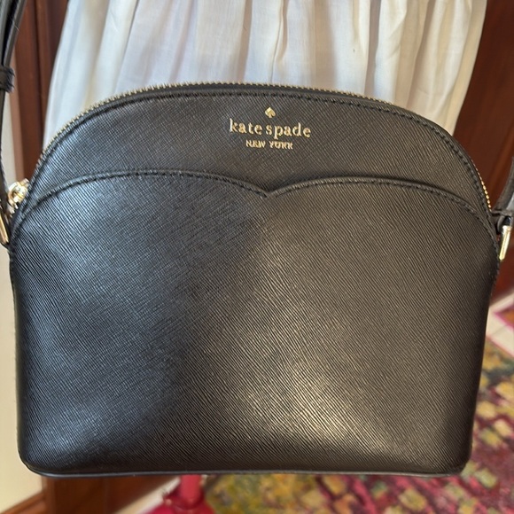 kate spade Handbags - Kate Spade  Crossbody bag  Saffiano Leather  black   sweetheart cut front & back